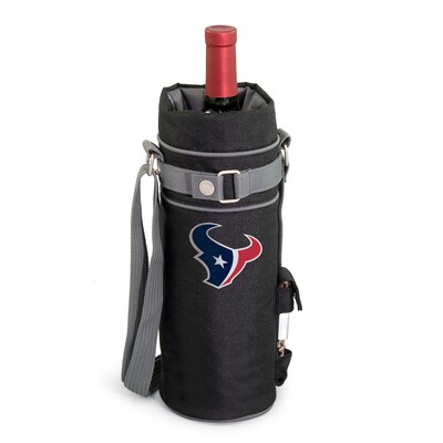 Picnic Time® NFL Licensed Houston Texans Digital Print Polyester Insulated Wine Sack, Black