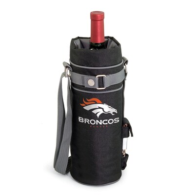 Picnic Time® NFL Licensed Denver Broncos Digital Print Polyester Insulated Wine Sack, Black