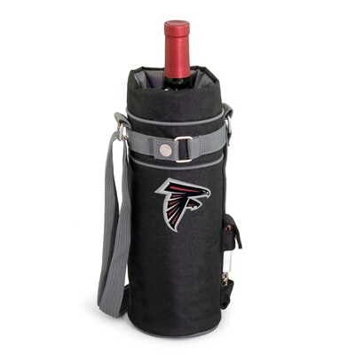 Picnic Time® NFL Licensed Atlanta Falcons Digital Print Polyester Insulated Wine Sack, Black