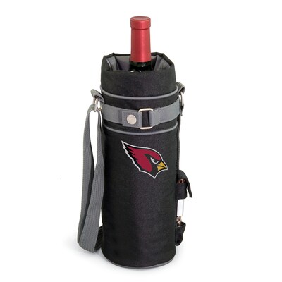 Picnic Time® NFL Licensed Arizona Cardinals Digital Print Polyester Insulated Wine Sack, Black