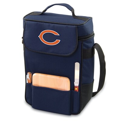 Picnic Time® NFL Licensed Duet Chicago Bears Digital Print Wine Picnic Tote, Navy
