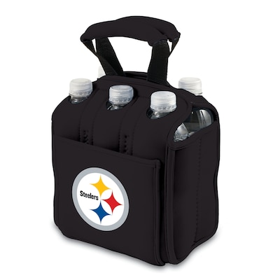Picnic Time® NFL Licensed Six Pack Pittsburgh Steelers Digital Print Neoprene Cooler Tote, Black