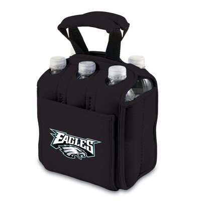 Picnic Time® NFL Licensed Six Pack Philadelphia Eagles Digital Print Neoprene Cooler Tote, Black
