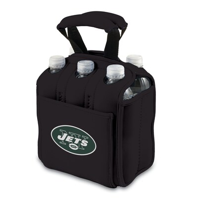 Picnic Time® NFL Licensed Six Pack New York Jets Digital Print Neoprene Cooler Tote, Black