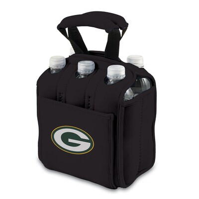 Picnic Time® NFL Licensed Six Pack Green Bay Packers Digital Print Neoprene Cooler Tote, Black