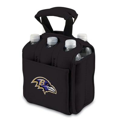 Picnic Time® NFL Licensed Six Pack Baltimore Ravens Digital Print Neoprene Cooler Tote, Black
