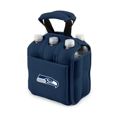 Picnic Time® NFL Licensed Six Pack Seattle Seahawks Digital Print Neoprene Cooler Tote, Navy