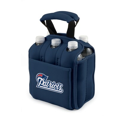 Picnic Time® NFL Licensed Six Pack New England Patriots Digital Print Neoprene Cooler Tote, Navy