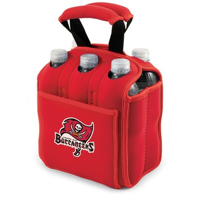Picnic Time® NFL Licensed Six Pack Tampa Bay Buccaneers Digital Print Neoprene Cooler Tote, Red