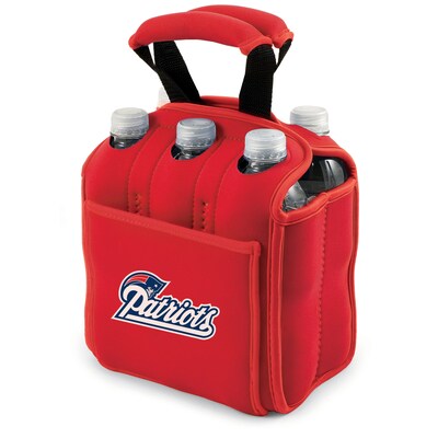 Picnic Time® NFL Licensed Six Pack New England Patriots Digital Print Neoprene Cooler Tote, Red