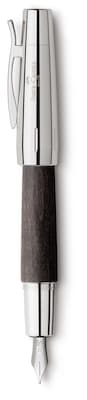 Faber-Castell E-Motion Fountain Pen, Medium Nib, Pearwood/Chrome Black