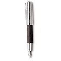 Faber-Castell E-Motion Fountain Pen, Medium Nib, Pearwood/Chrome Black
