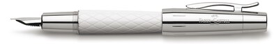Faber-Castell E-Motion Rhombus Fountain Pen, Medium Nib, White
