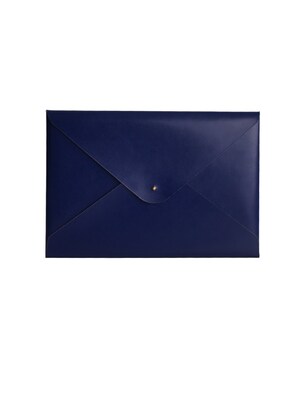 Paperthinks® Recycled Leather File Folder, Blue Shiny