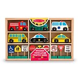 Melissa & Doug® Wooden Vehicles and Traffic Signs Toy