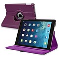 Insten® Leather 360 Deg Swivel Case With Stand For Apple iPad Air, Purple