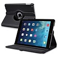 Insten® Leather 360 Deg Swivel Case With Stand For Apple iPad Air, Black