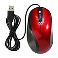 Insten® USB 2.0 Optical Scroll Wheel Mouse, Red/Black