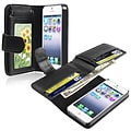 Insten® Leather Case With Wallet For Apple iPhone 5/5S, Black (CAPPIPH5LC15)