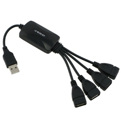 Insten® 4 Port Octopus USB Hub; Black