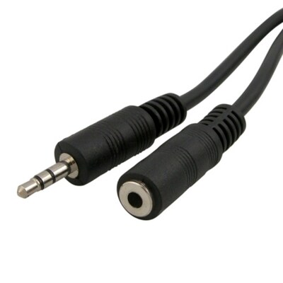 Insten® 25 Male/Female 3.5mm Stereo Plug to Jack Extension Cable; Black