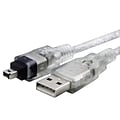 Insten® 6 USB to IEEE 1394 4 Pin Cable, Translucent
