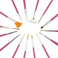 Insten® Nail Art Design Brush Set, Pink, 15/Set