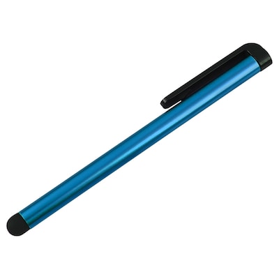 Insten® Universal Stylus With Clip For iPhone, iPad, Blue (DOTHXXXXST20)