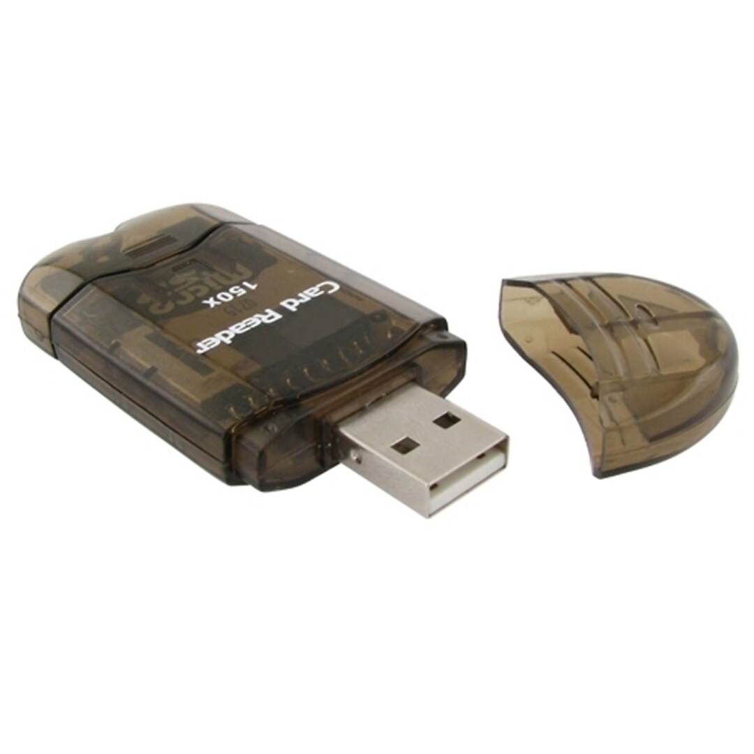 Insten SDHC/SD/MMC Memory Card Reader To USB 2.0 Adapter, Smoke | Quill.com