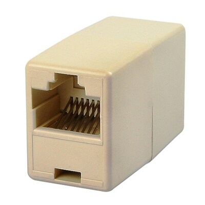 Insten® POTHRJ45AD01 RJ45 Ethernet Connector Adapter, Light Beige