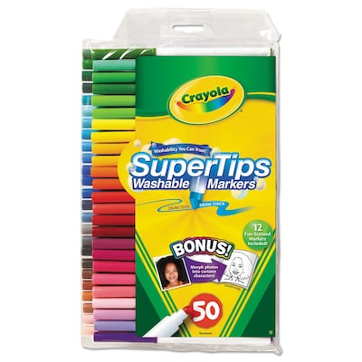 Crayola Fabric Markers, At Home Crafts for Kids, Fine Tip, Assorted Colors,  Set of 10 (Pack Of 6)