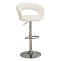 Coaster® 29 Metal Low Back Upholstered Bar Stool With Adjustable Height, White/Chrome