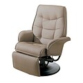 Coaster® Berri Leatherette Swivel Recliner With Flared Arms, Beige