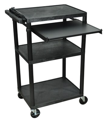 Luxor LP Series 3-Shelf Foam Cart, Black (LP42LE-B)