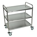 Luxor® Shelves Stainless Steel Serving Cart, Silver