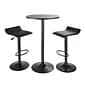 Winsome® Obsidian 39.76" MDF Veneer 3 Piece Round Table Pub Set With 2 Airlift Stools, Black