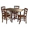 Winsome® Lynden 29.53 Wood Rectangular Dining Table Set With 4 Ladder Back Chairs, Antique Walnut