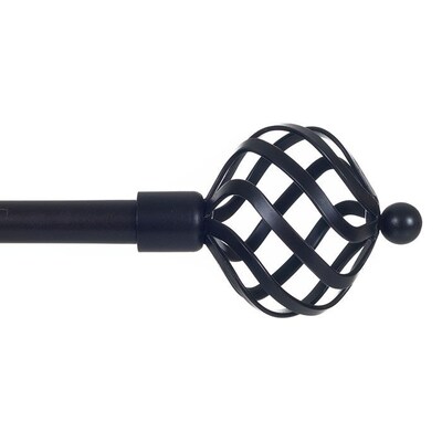 Lavish Home 3/4 Twisted Sphere Curtain Rod, Rubbed Bronze