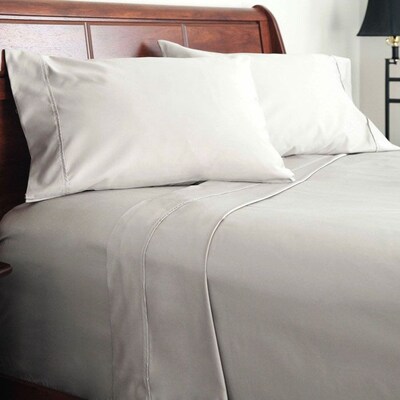 Lavish Home 1000 Thread Count Cotton Sateen 4 Piece Sheet Set, Queen, Platinum