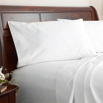 Lavish Home 1000 Thread Count Cotton Sateen 4 Piece Sheet Set, King, White, 4/Set