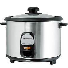 Brentwood 10 Cups Non-Stick Rice Cooker; Stainless Steel/Black