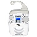 Pyle® PSR6 Hanging Waterproof AM/FM Shower Clock Radio, White