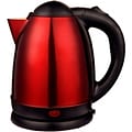 Brentwood® 1.5 Litre Cordless Stainless Steel Electric Tea Kettle; Red