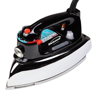 Brentwood 1100 W Classic Non-Stick Steam/Dry Iron; Black