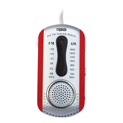 Naxa® NR-721 AM/FM Mini Pocket Radio With Built-in Speaker, Red