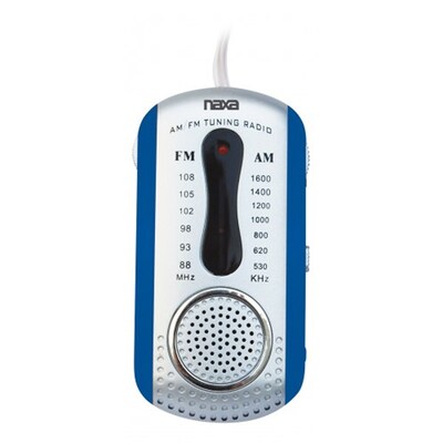 Naxa® NR-721 AM/FM Mini Pocket Radio With Built-in Speaker, Blue