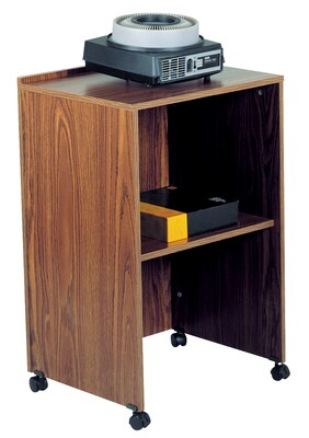 Oklahoma Sound® MDF AV Cart/Lectern Base, Medium Oak, 33 3/4"H x 21 1/8"W x 17 1/2"D