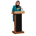 Oklahoma Sound® 42H x 22W x 17D MDF Orator Lectern With Wireless Handheld; Cherry