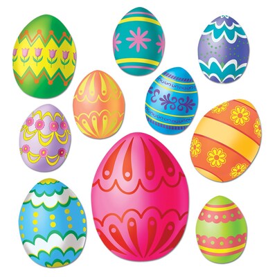 Beistle Easter Egg Cutouts; Assorted, 40/Pack