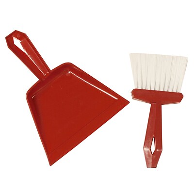 S M Arnold® Whisk Broom and Dust Pan, 8.5W, Red (SMNE85655Q)
